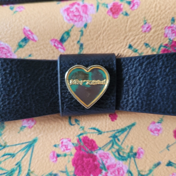 Betsey Johnson Large Floral Bow Cosmetic Case Pouch Storage Bag - Picture 3 of 10